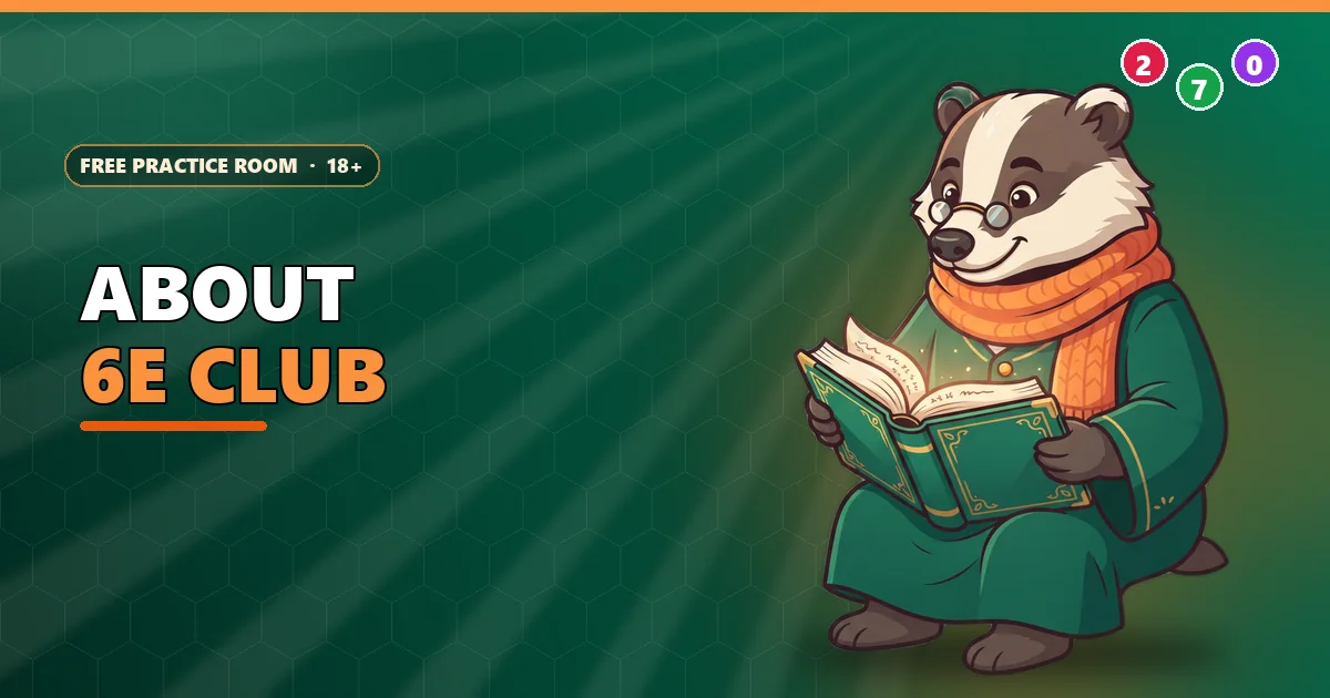 Badger scholar reading a book for the About 6E Club page