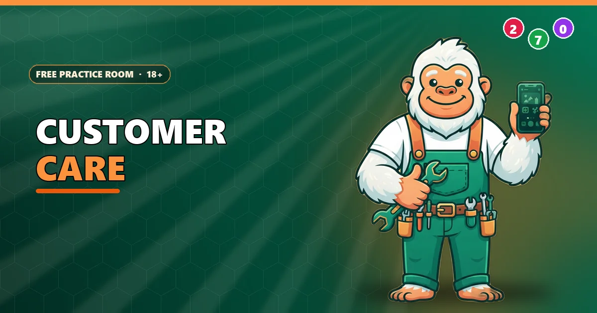 Yeti mechanic with a wrench and phone for the 6E Club customer care guide