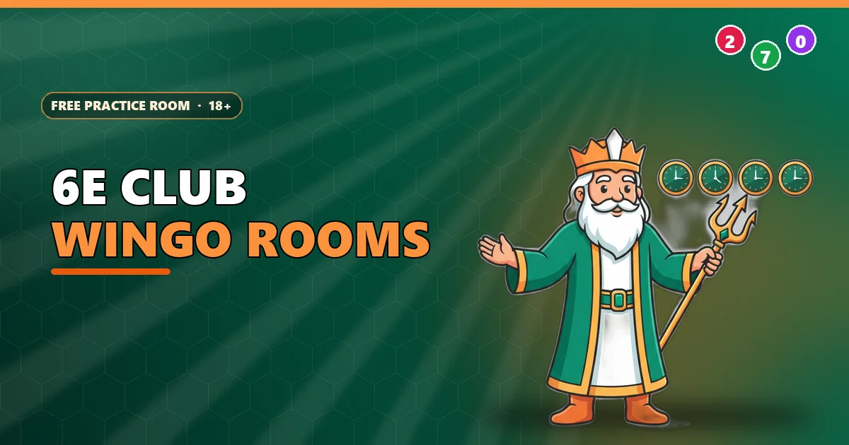 Sea king pointing a trident at four round clocks for the 6E Club Wingo rooms guide